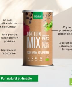 Vegan Protein - Pois et Riz - Arôme Açaï BIO, 400 g
